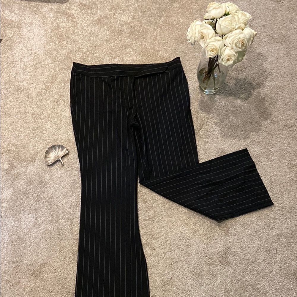 LOFT Black Pinstripe Pants